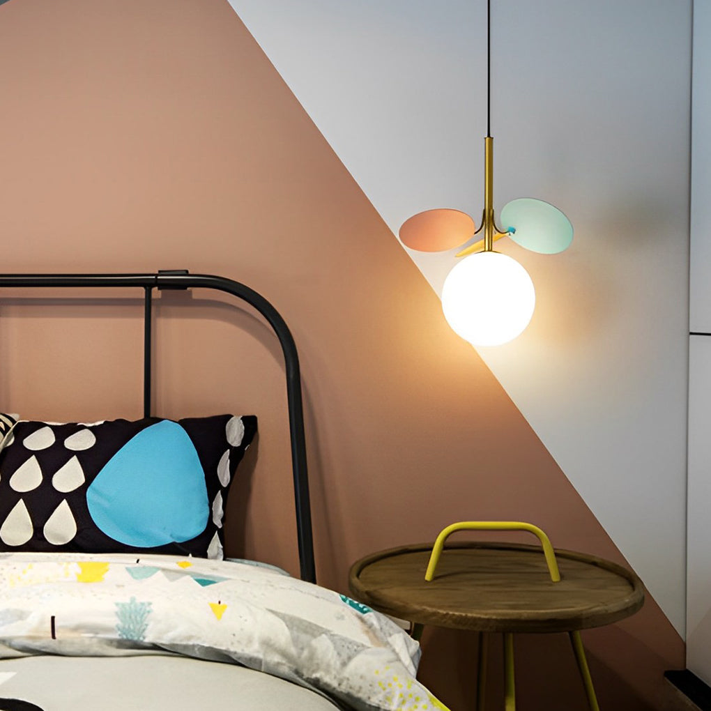 Colorful Creative Glass Flower Leaves Nordic Pendant Lights Chandelier - Dazuma