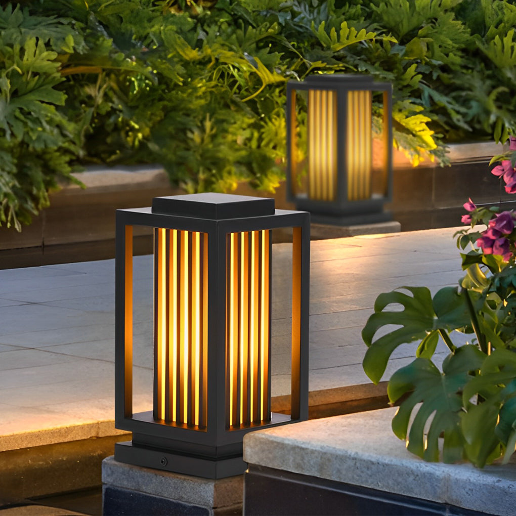 Minimalist Vertical Strip Shape Waterproof LED Black Outdoor Lawn Lamp - Dazuma