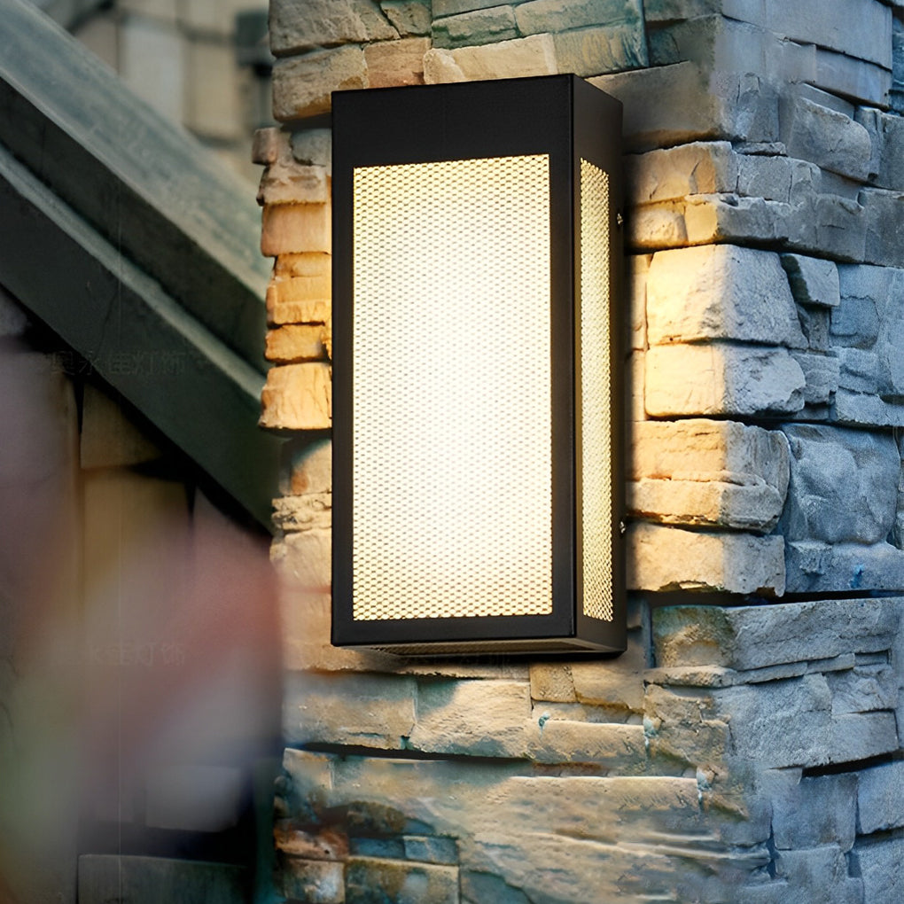 Minimalist Rectangular Waterproof LED Black Modern Outdoor Wall Lamp - Dazuma