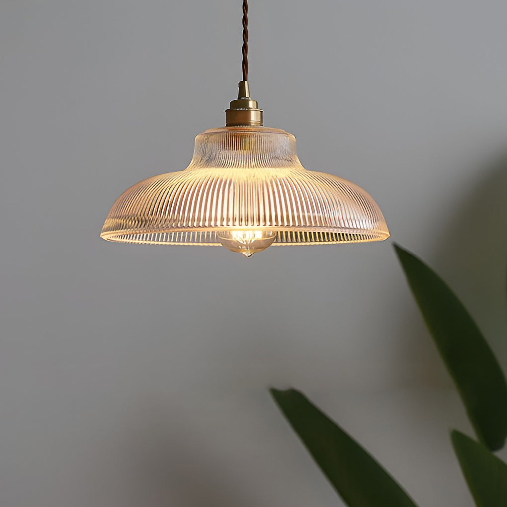 Vintage Round Glass Copper E27 Nordic Chandelier Hanging Ceiling Lights