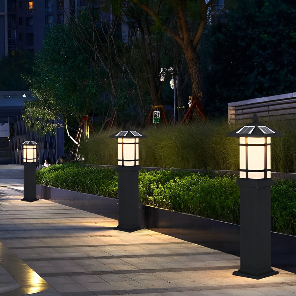 Waterproof LED Intelligent Black Modern Solar Lawn Lamp Outdoor Lights