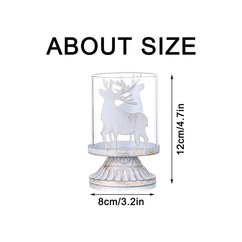 4 - Piece Vintage Antique Pillar Candle Holder Hurricane Candlestick Holders