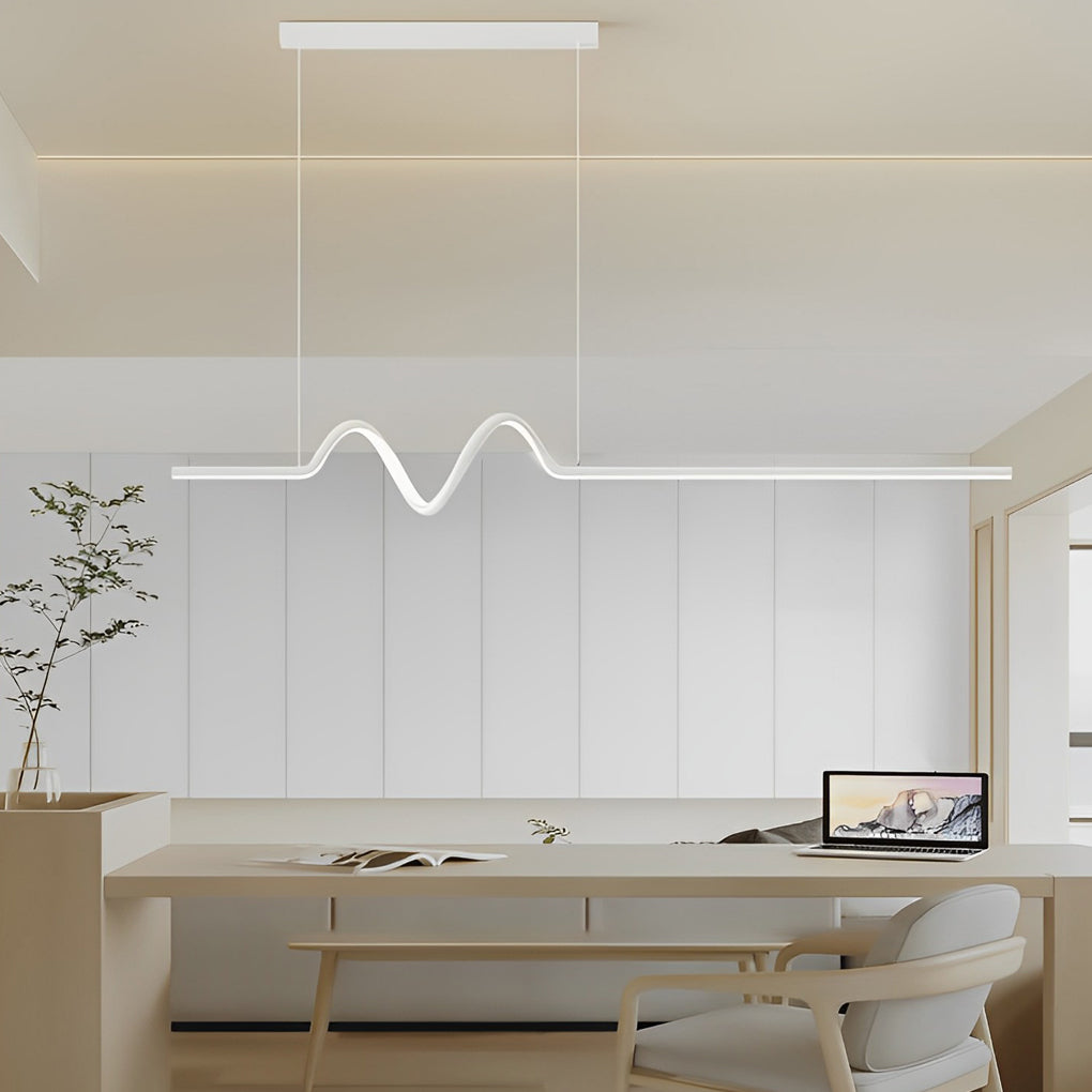 Creative Minimalist Wavy Stepless Dimming Nordic Chandeliers with LED Strip