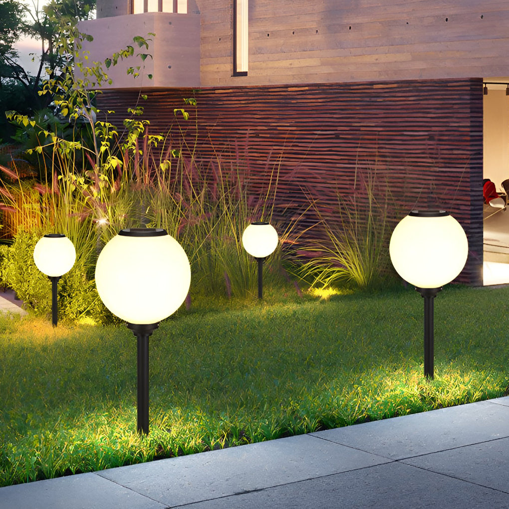 Adjustable Brightness LED Solar Pathway Lights Round Ball Design