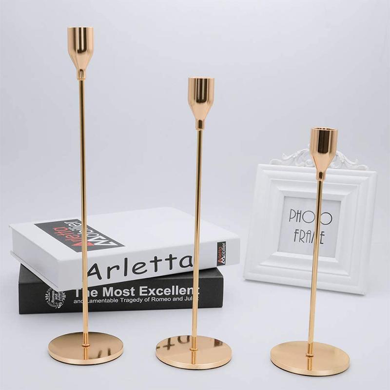 Black Candle Holders Taper Candlestick Holder Set of 3