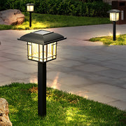 2PCS Vintage Square Waterproof LED Black Modern Solar Lawn Lights - Dazuma