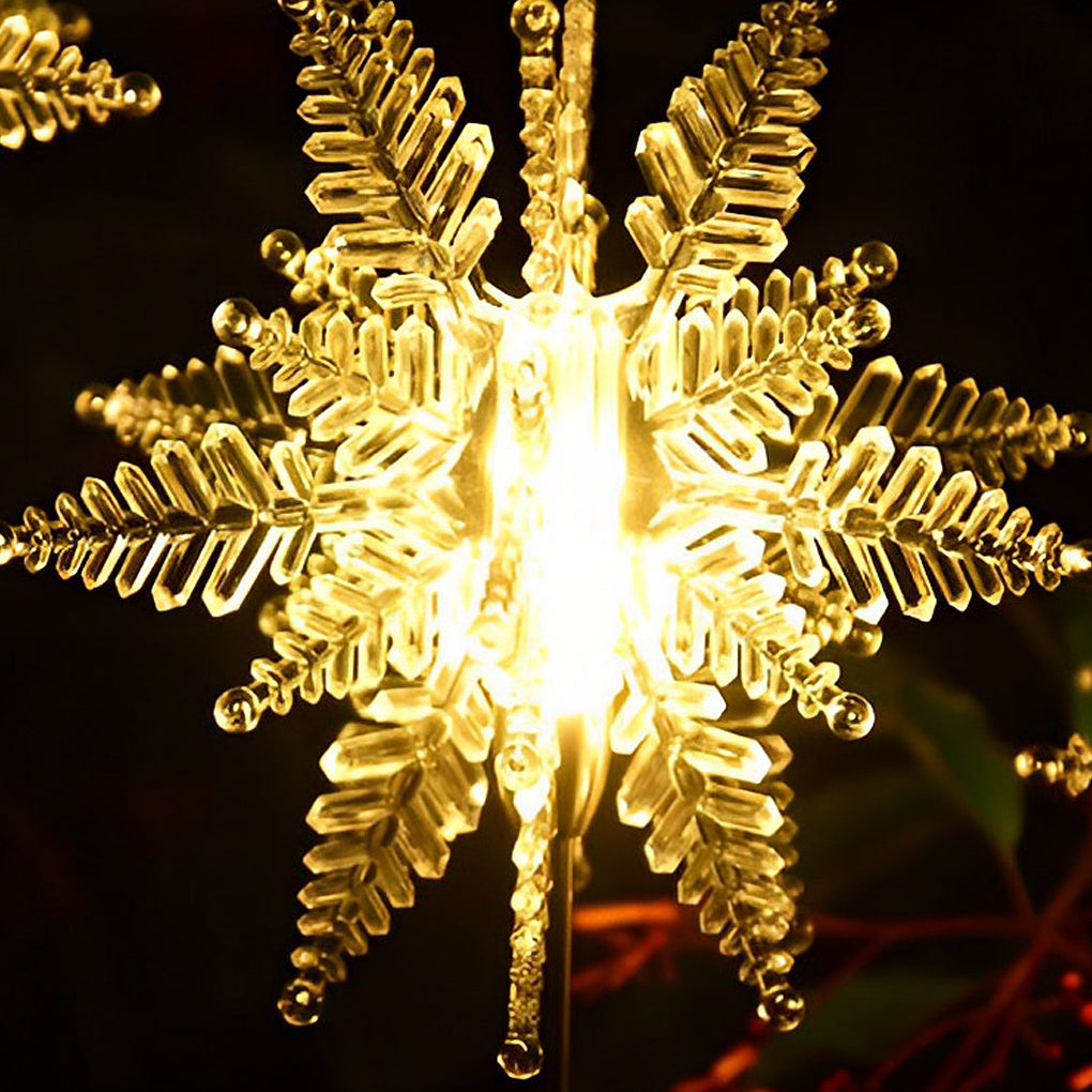 2PCS Creative Snowflakes Decor Waterproof LED Solar Powered Lawn Light