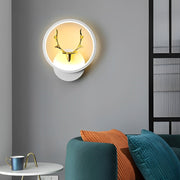 Round Square Creative Antlers Design LED Modern Wall Lamp Bedside Light - Dazuma