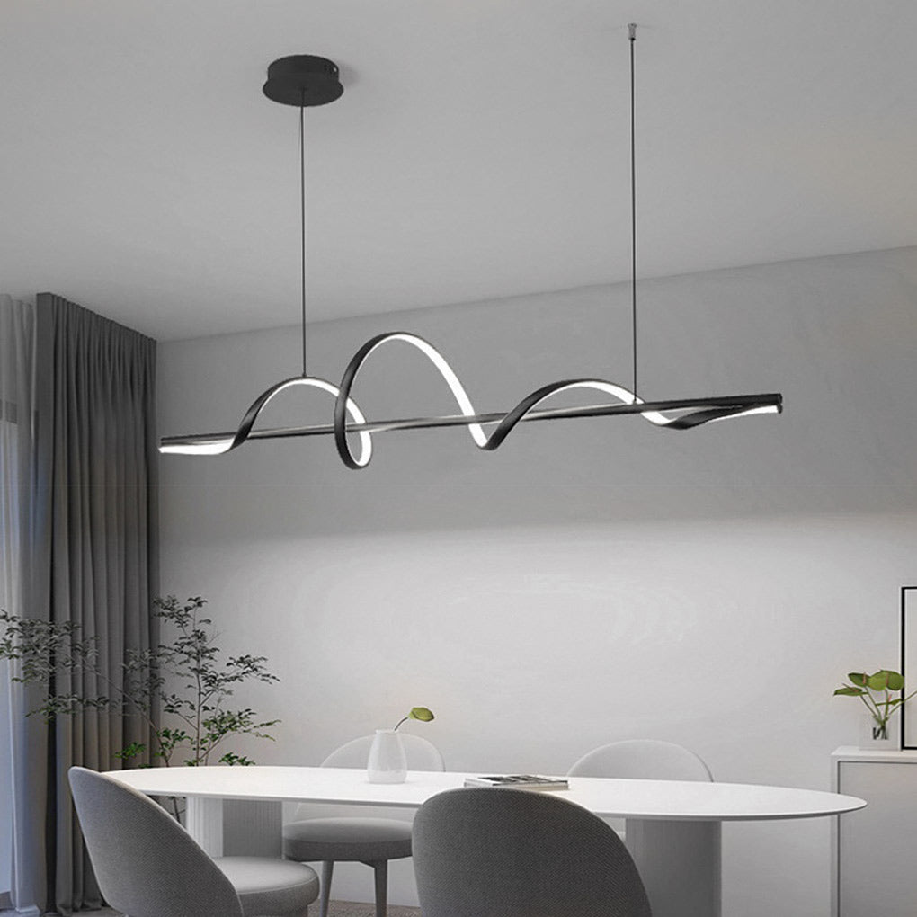 Wavy 360° Rotating Ring Three Step Dimming LED Nordic Chandelier Light