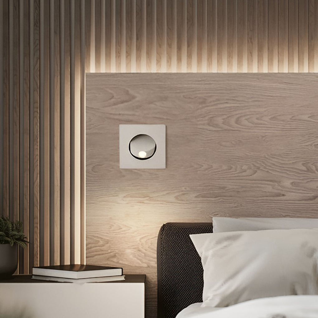 Round Square Adjustable 3W LED Recessed Nordic Wall Lamp Sconce Lighting - Dazuma