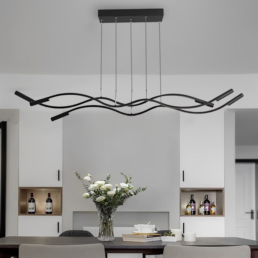 Creative Wave LED Modern Chandelier Kitchen Pendant Lighting Ceiling Light - Dazuma