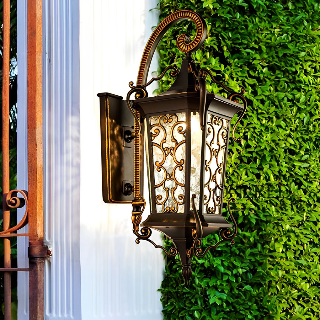 Pattern Outdoor Waterproof European Style Wall Lamp Exterior Lights