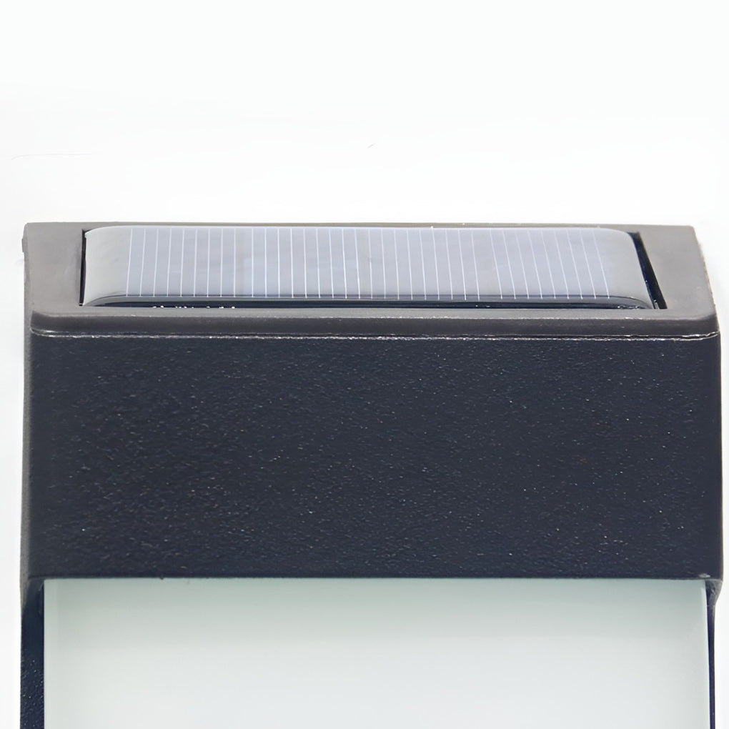 2 Pcs Rectangular LED Light-controlled Waterproof Outdoor Solar Sconce Lighting