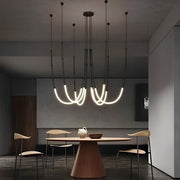 Adjustable Minimalist Line Bamboo Knots Modern Staircase Chandelier - Dazuma