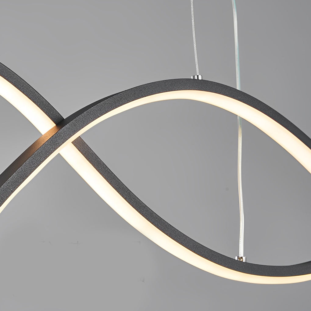 Double Long Wave LED Creative Nordic Chandelier Kitchen Island Lighting