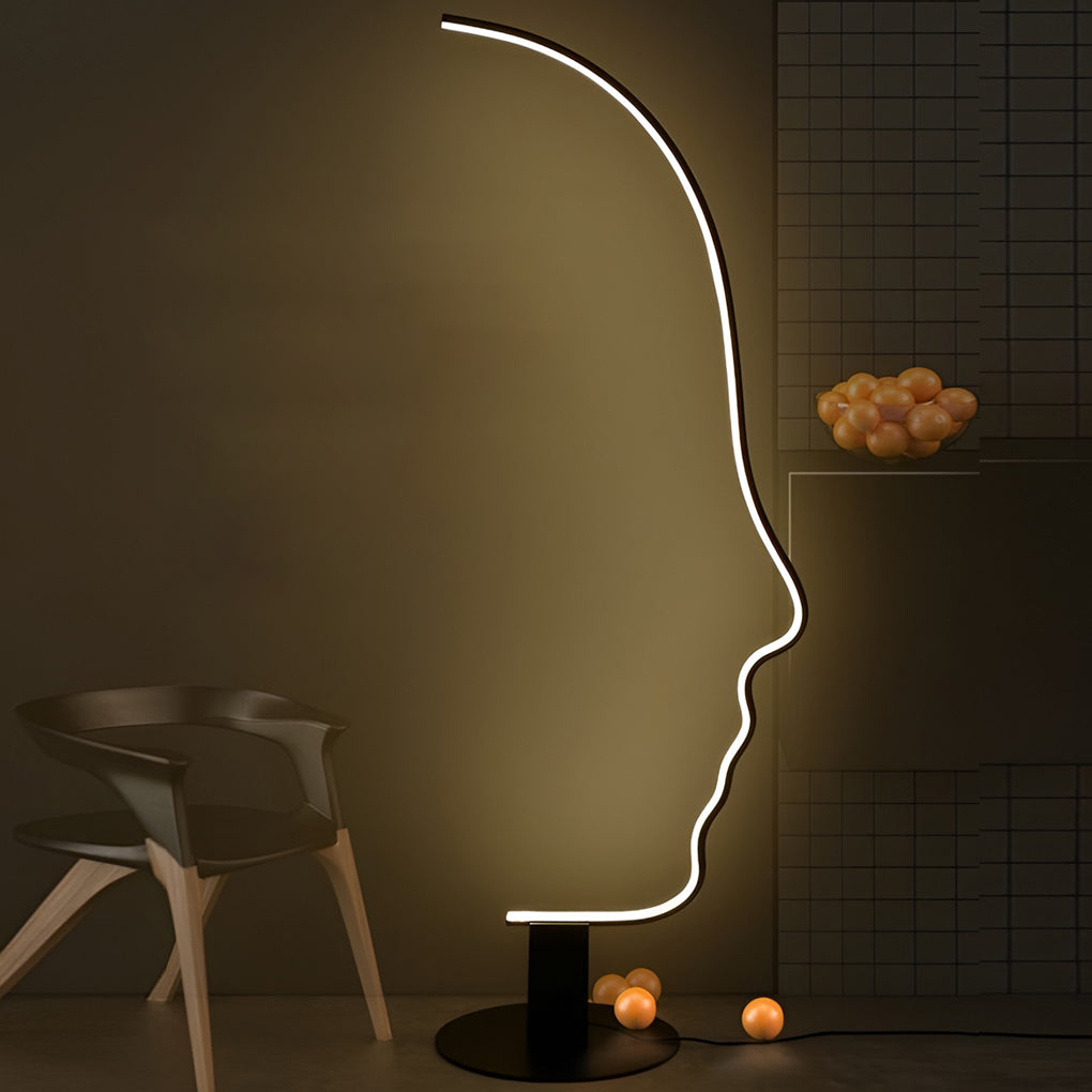 Art Face Shaped Dimming LED RGB APP Multi Color Nordic Floor Lamp