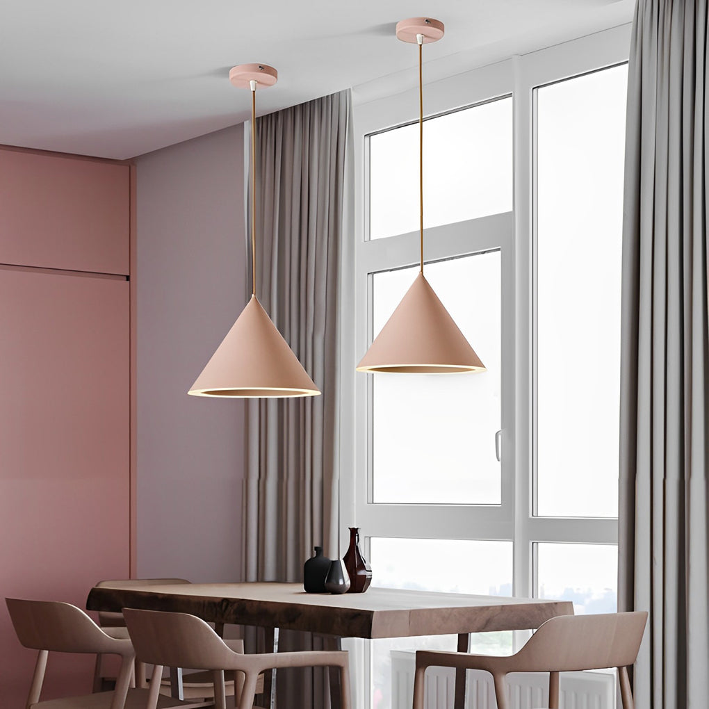 Minimalist Conical LED Macaron Color Nordic Pendant Light Kitchen ...