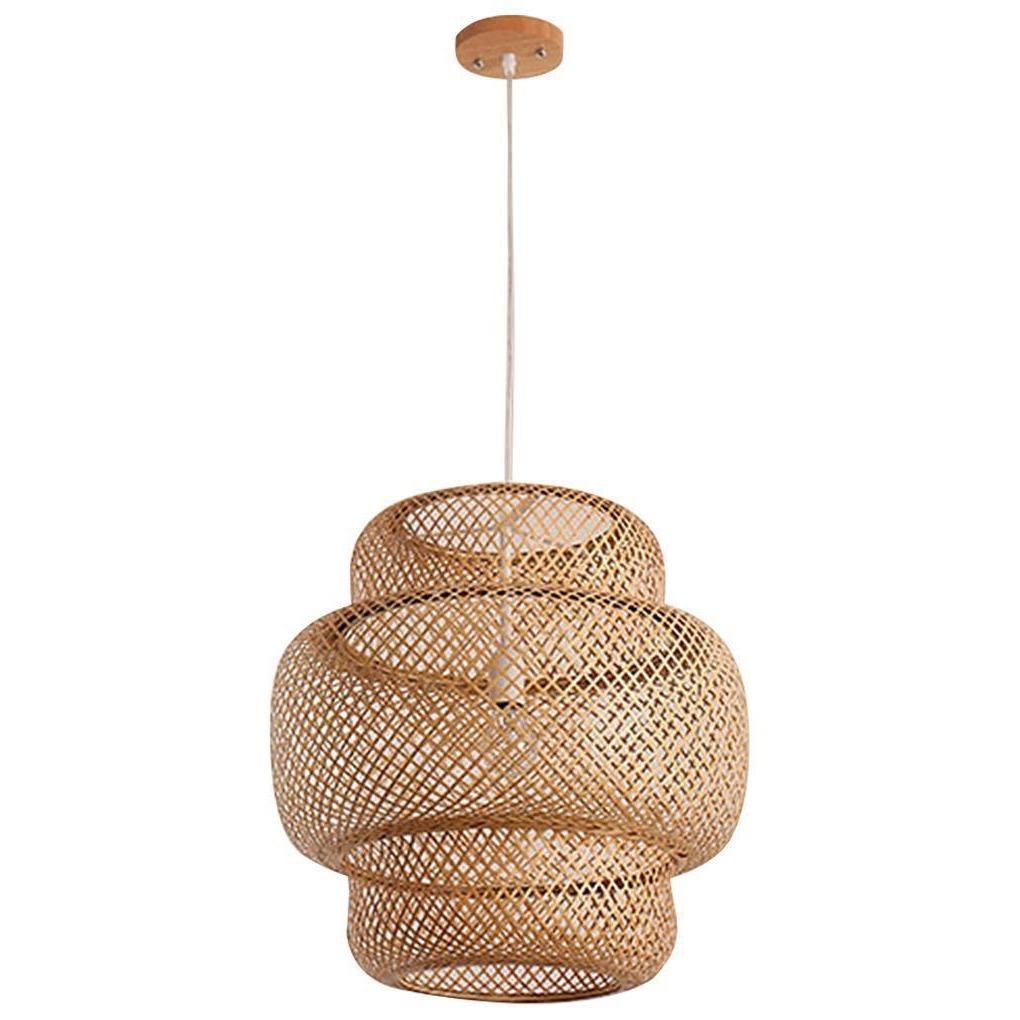 3 - Tiered Rustic Bamboo Woven Pendant Light Living Room Lighting Ideasing 1 - Light Single Cylinder Pendant