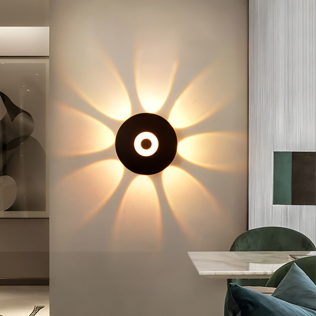 Round Waterproof LED Black Modern Wall Washer Light Wall Sconce Lighting - Dazuma