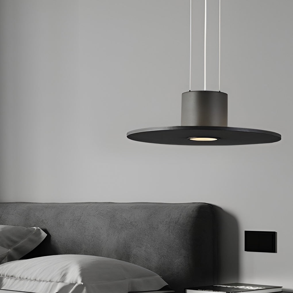 Round Plate Shaped LED Modern Pendant Light Hanging Lamp Island Lights