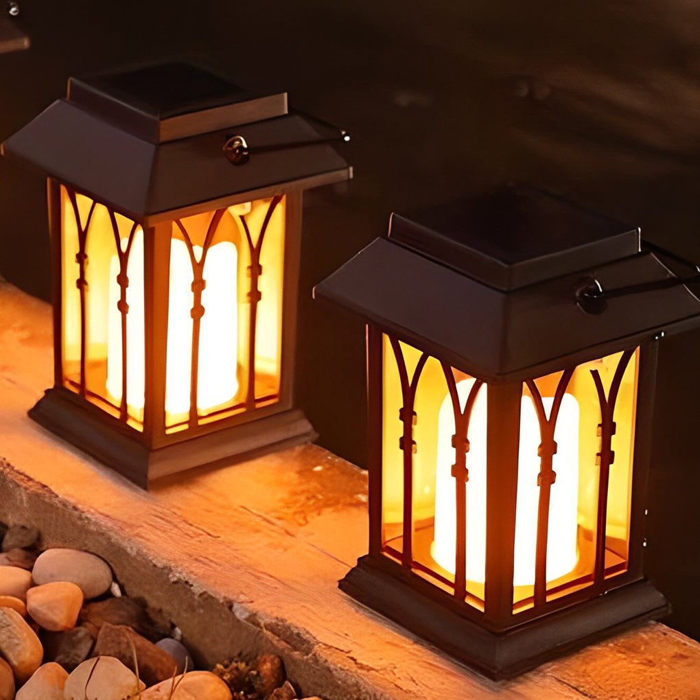 Portable Lantern Waterproof LED Intelligent Black Solar Outdoor Lights - Dazuma