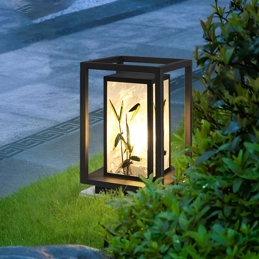 Artistic Solar LED Pathway Lights with Landscape Pattern