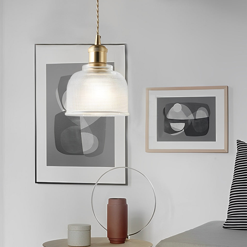 Glass Bowl Shape Electroplated Metal Nordic Creative Pendant Lights