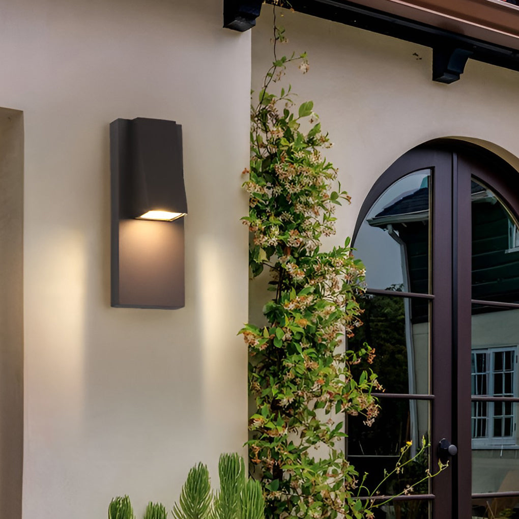 Rectangle Waterproof LED Black Modern Outdoor Wall Lamp Wall Light Fixture - Dazuma