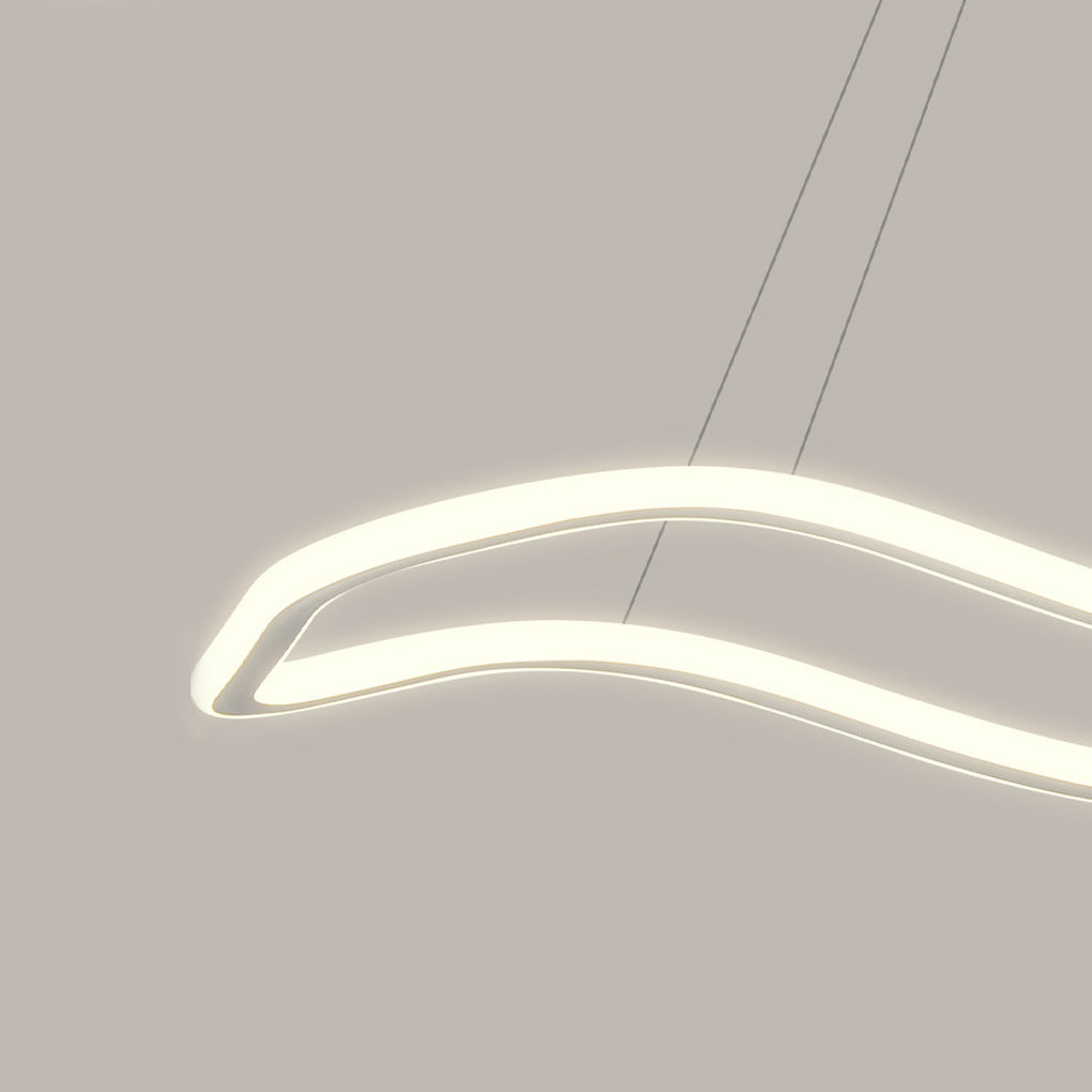 Long Waves Circular Design LED Nordic Hanging Ceiling Light Chandelier