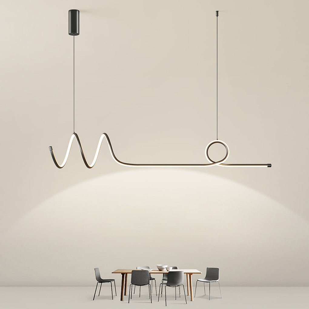 Minimalist Waves Circular Stepless Dimming LED Intelligent Chandeliers - Dazuma