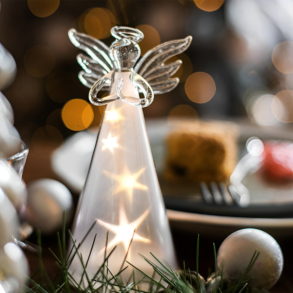 Creative Glass Angel Design LED Night Lighting Decoration Desk Lamp - Dazuma