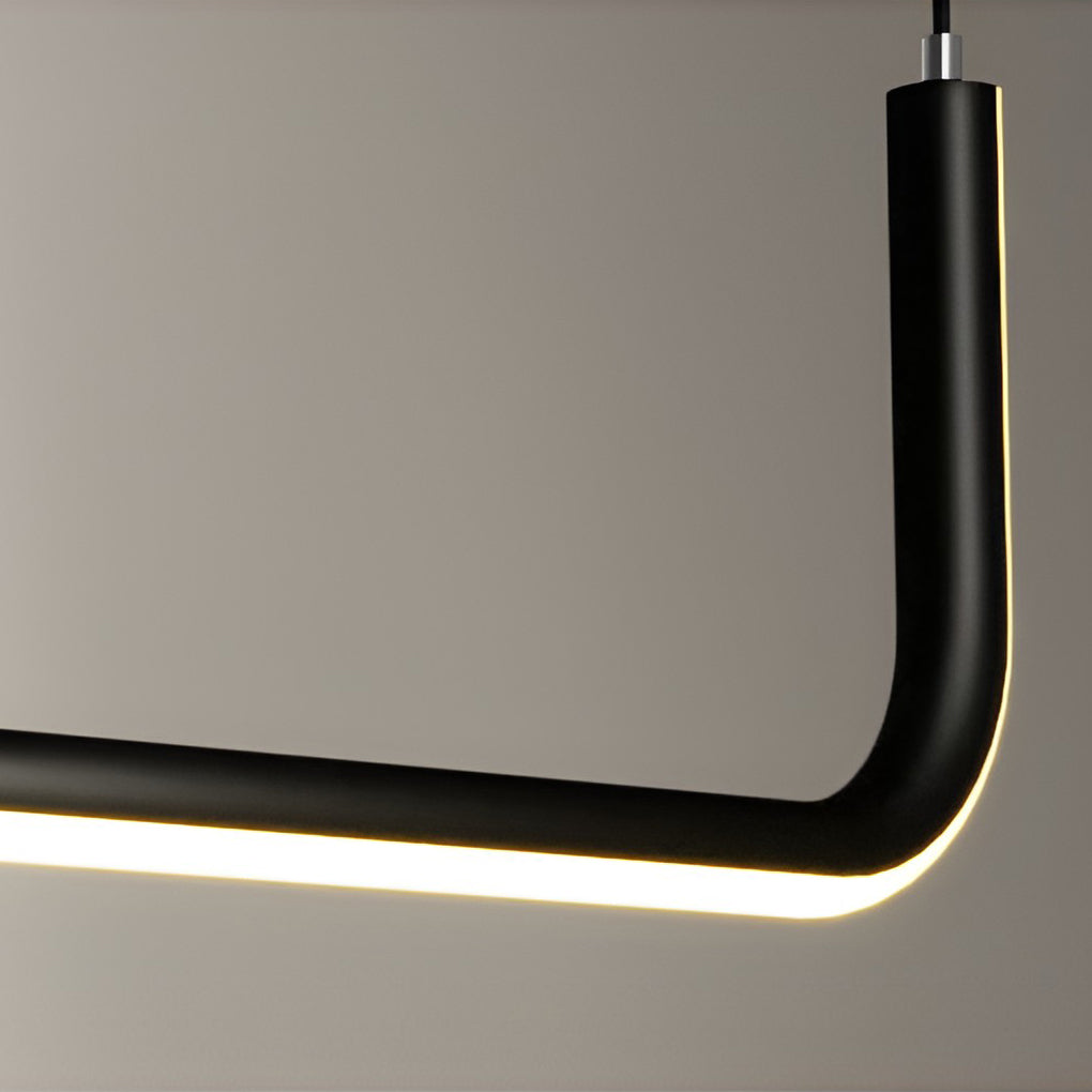 Minimalist Strip Three Step Dimming LED Black Nordic Chandelier Pendant Light