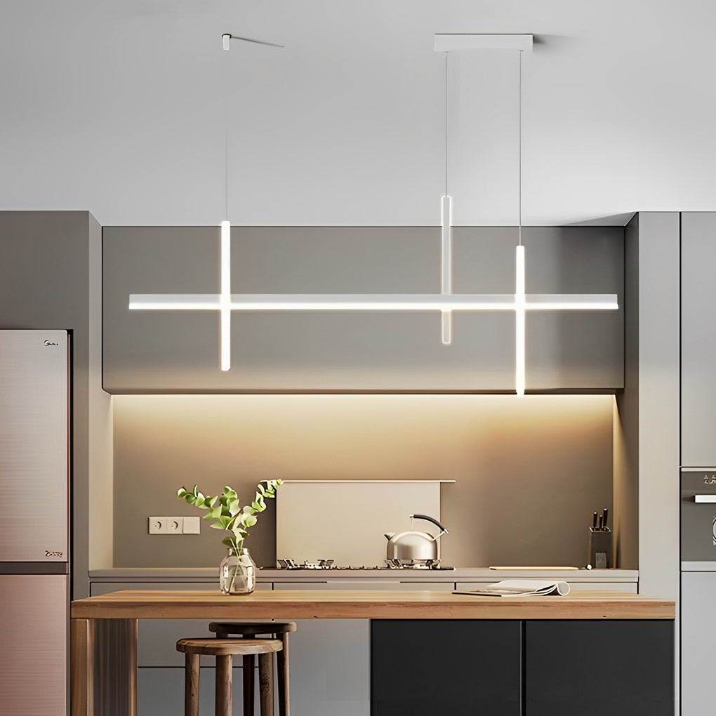 Minimalist Long Strip Three Step Dimming Stepless Dimmable Chandeliers - Dazuma