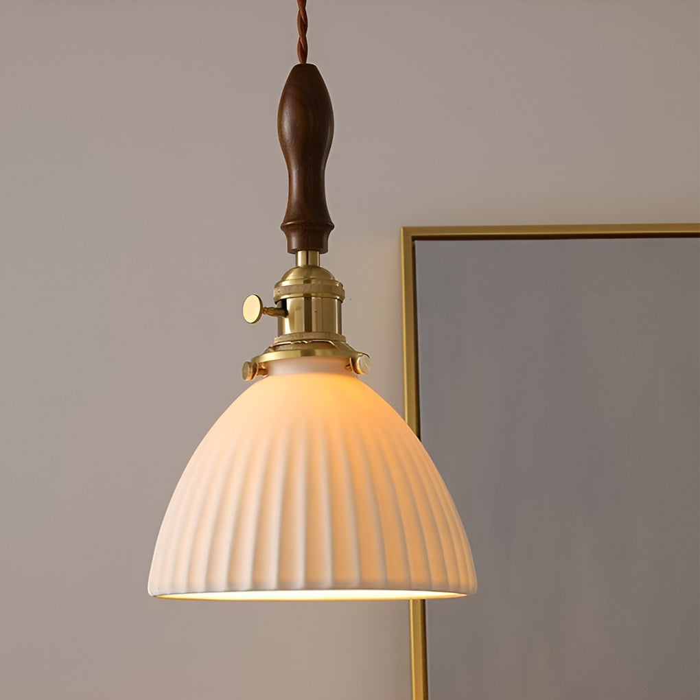 Creative Ceramic Copper LED 12W Nordic Pendant Light Plug in Wall Lamp - Dazuma