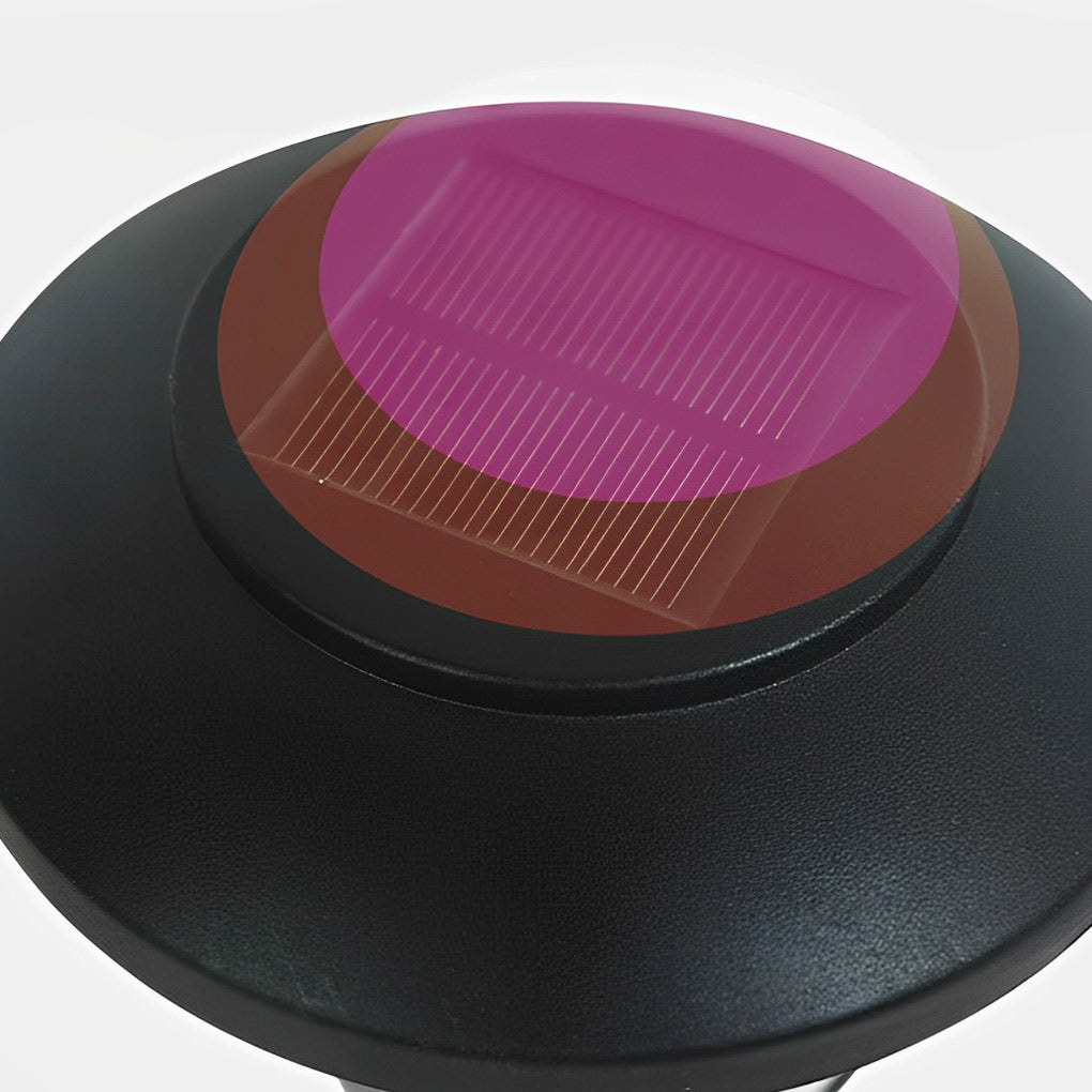 2PCS Intelligent Solar LED Lawn Lamps with Black Opaque Glass Lampshade