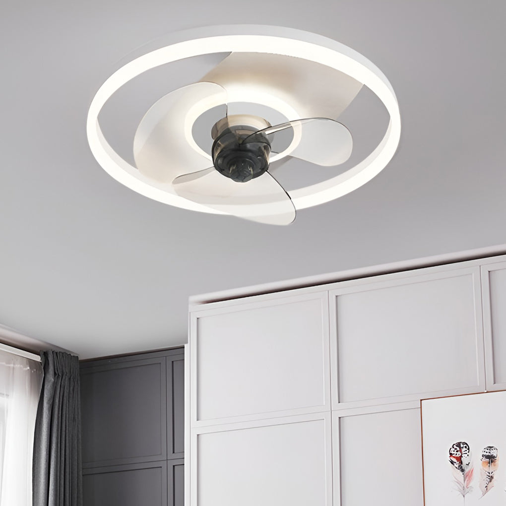 Circular 3-Step Dimming Modern Inverter Ceiling Fan Light with Remote Control