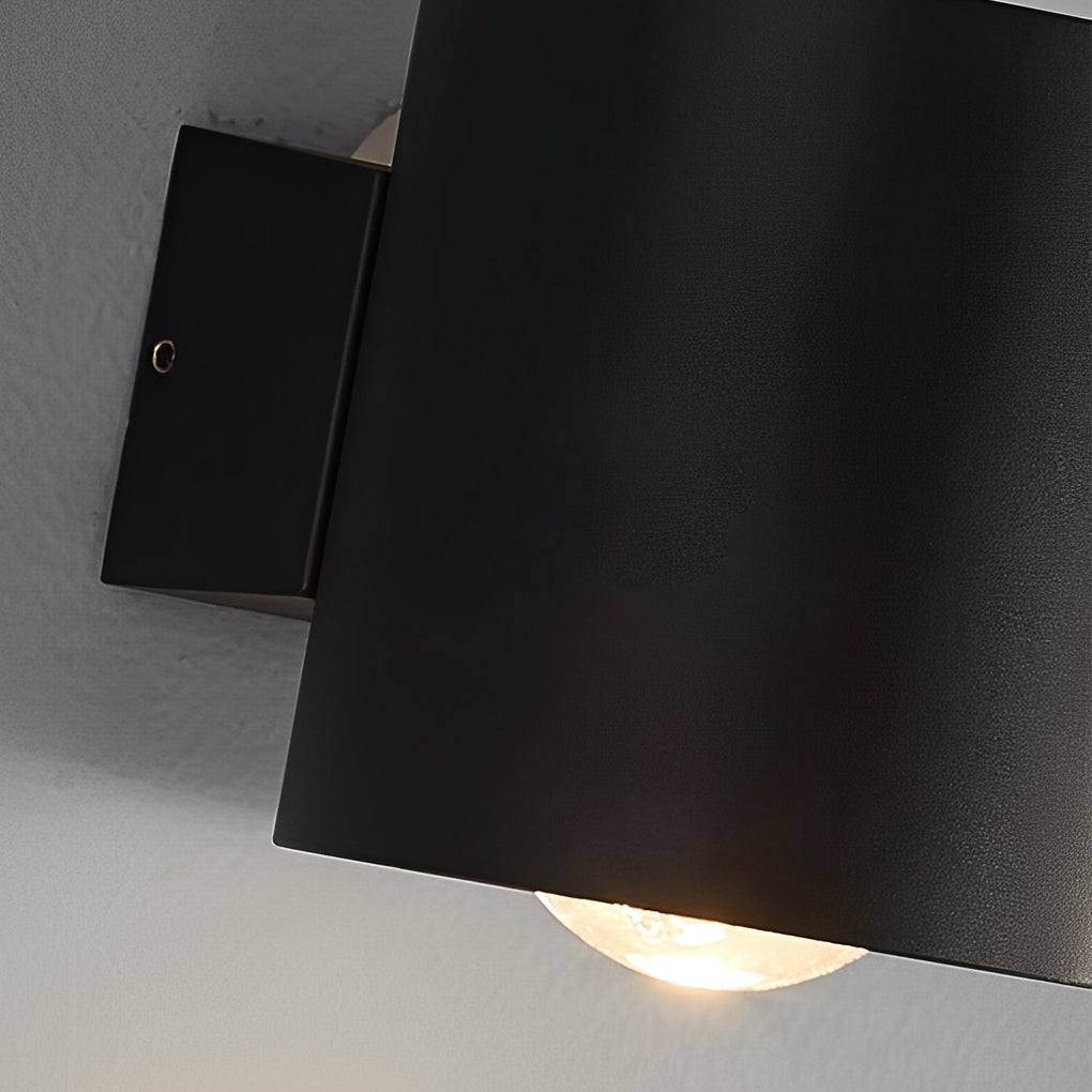 Round Cylindrical Waterproof LED 10W Black Modern Outdoor Wall Lamp