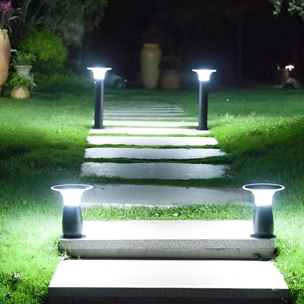 Efficient 3.5W Solar LED Path Downlights 360° Modern Black Landscape Lighting