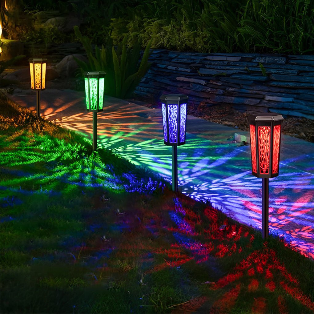 1 Pc Waterproof IP65 Intelligent LED Color Changing Solar Lights Outdoor Lamp