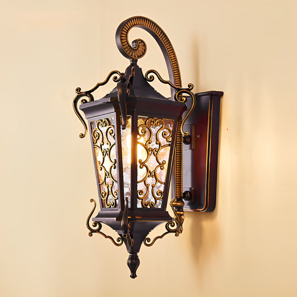 Pattern Outdoor Waterproof European Style Wall Lamp Exterior Lights
