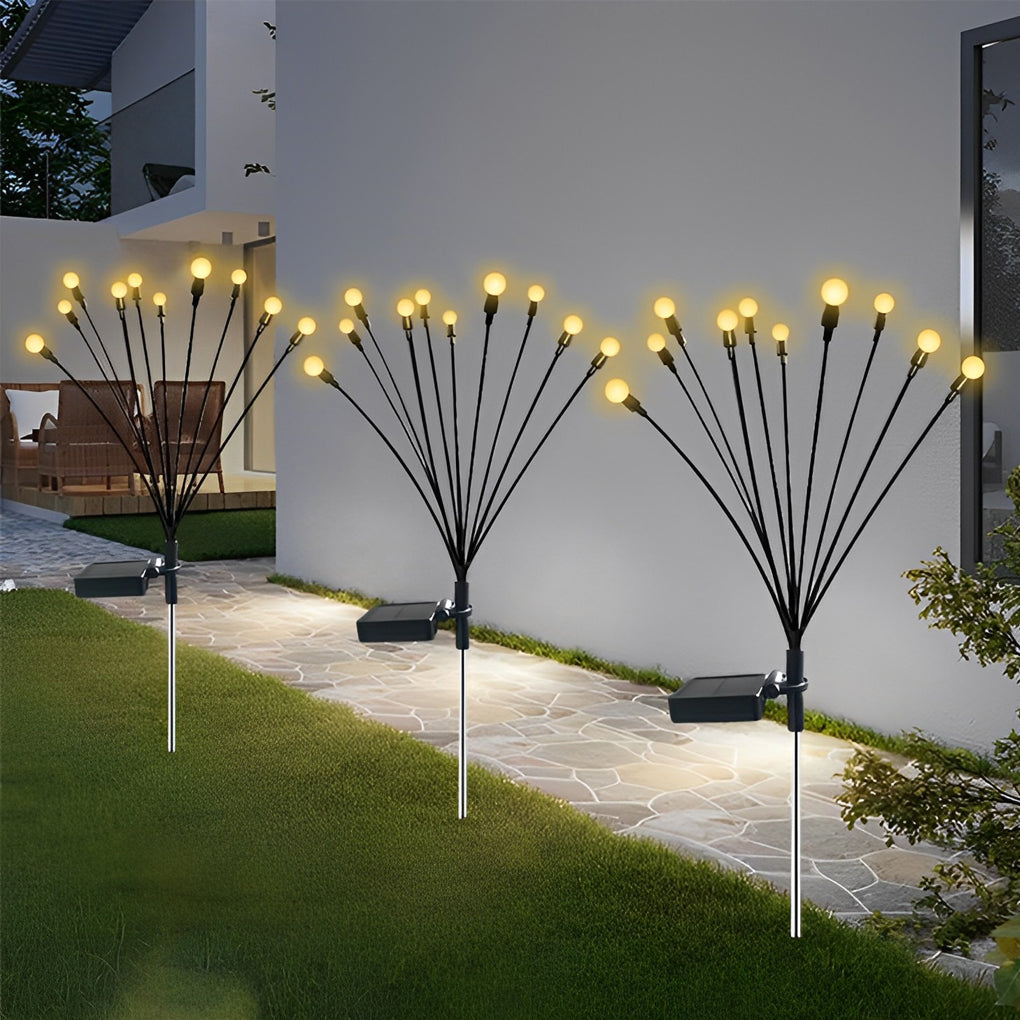 2pcs Waterproof 10 LED Lights Solar Powered Fireflies Lights Lawn Lights