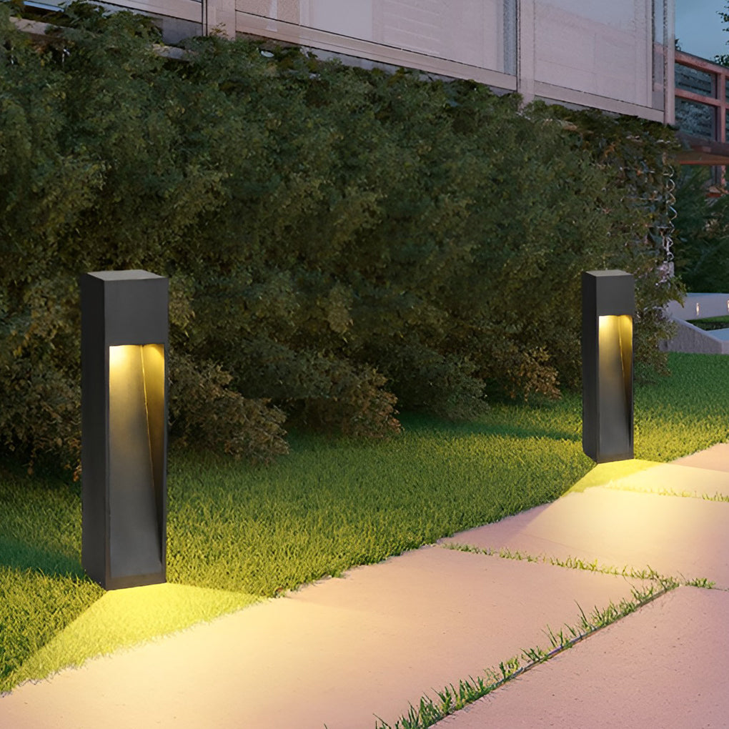 Square 5W LED Waterproof Black Modern Pathway Lights Post Light