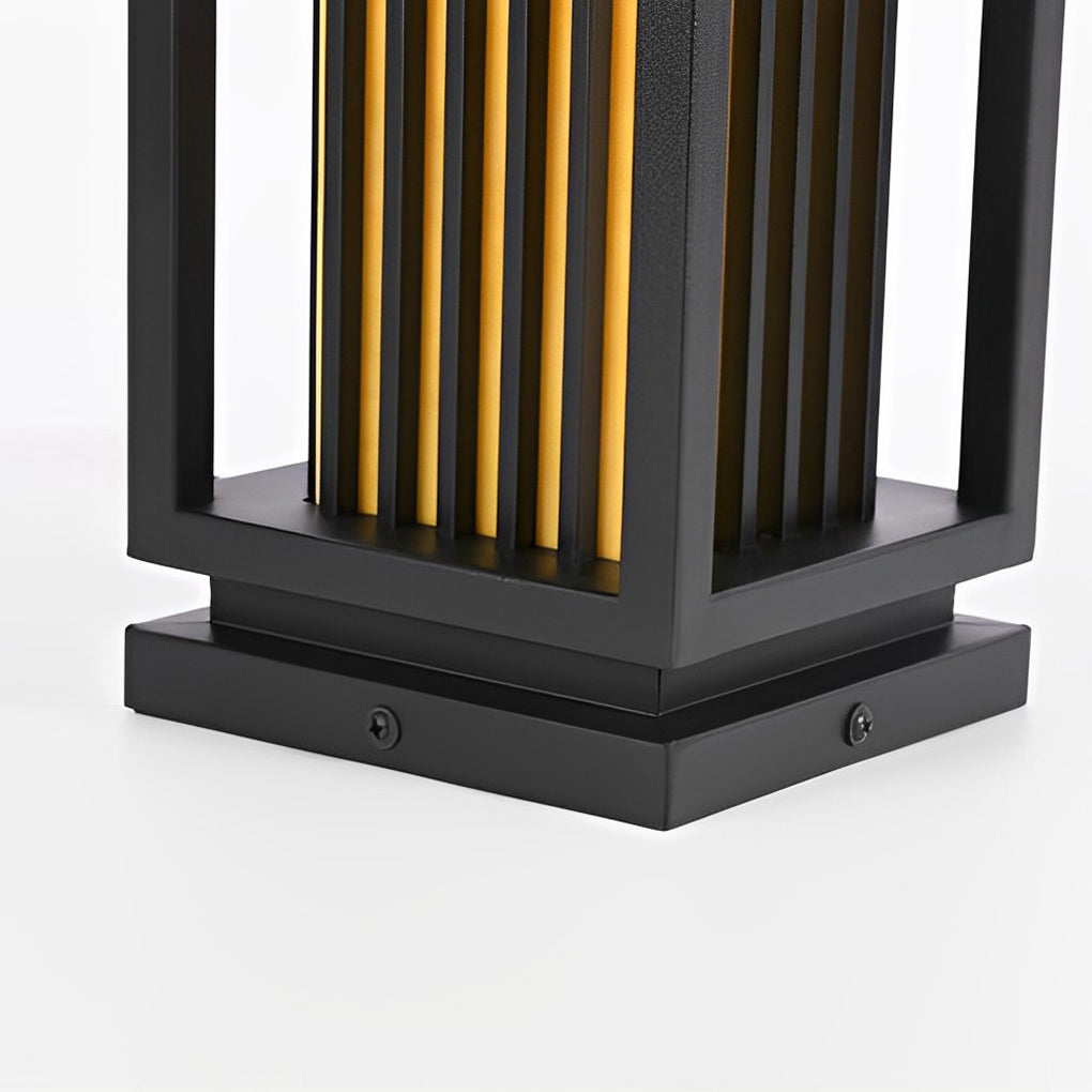 Modern Black LED Cage Pathway Lawn Lights