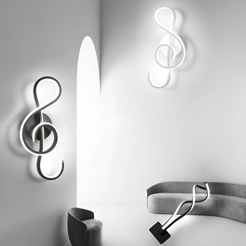 Musical Note Shaped Electroplated LED Modern Wall Sconce Lighting