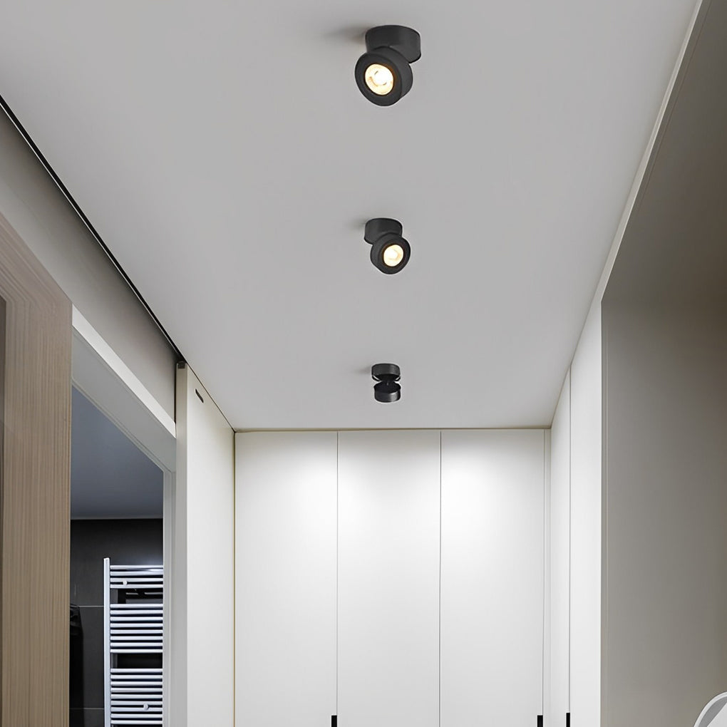 Round Foldable Adjustable LED Nordic Spotlight Flush Mount Ceiling Light