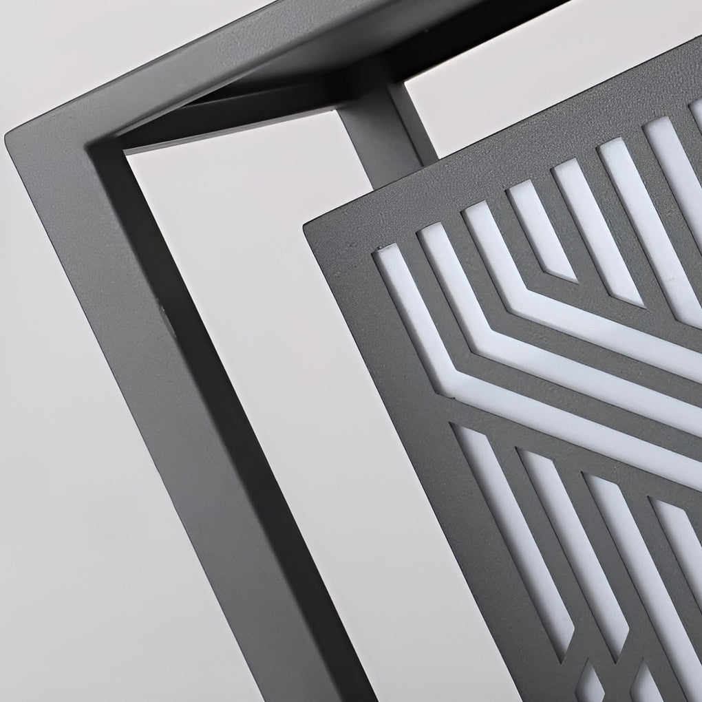 Gray Retro Aesthetic Waterproof LED Outdoor Pathway Cuboid Lantern