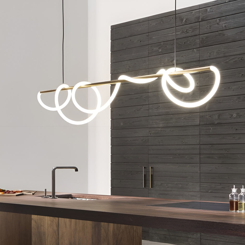 Creative DIY LED Strip Electroplated Metal Modern Chandelier