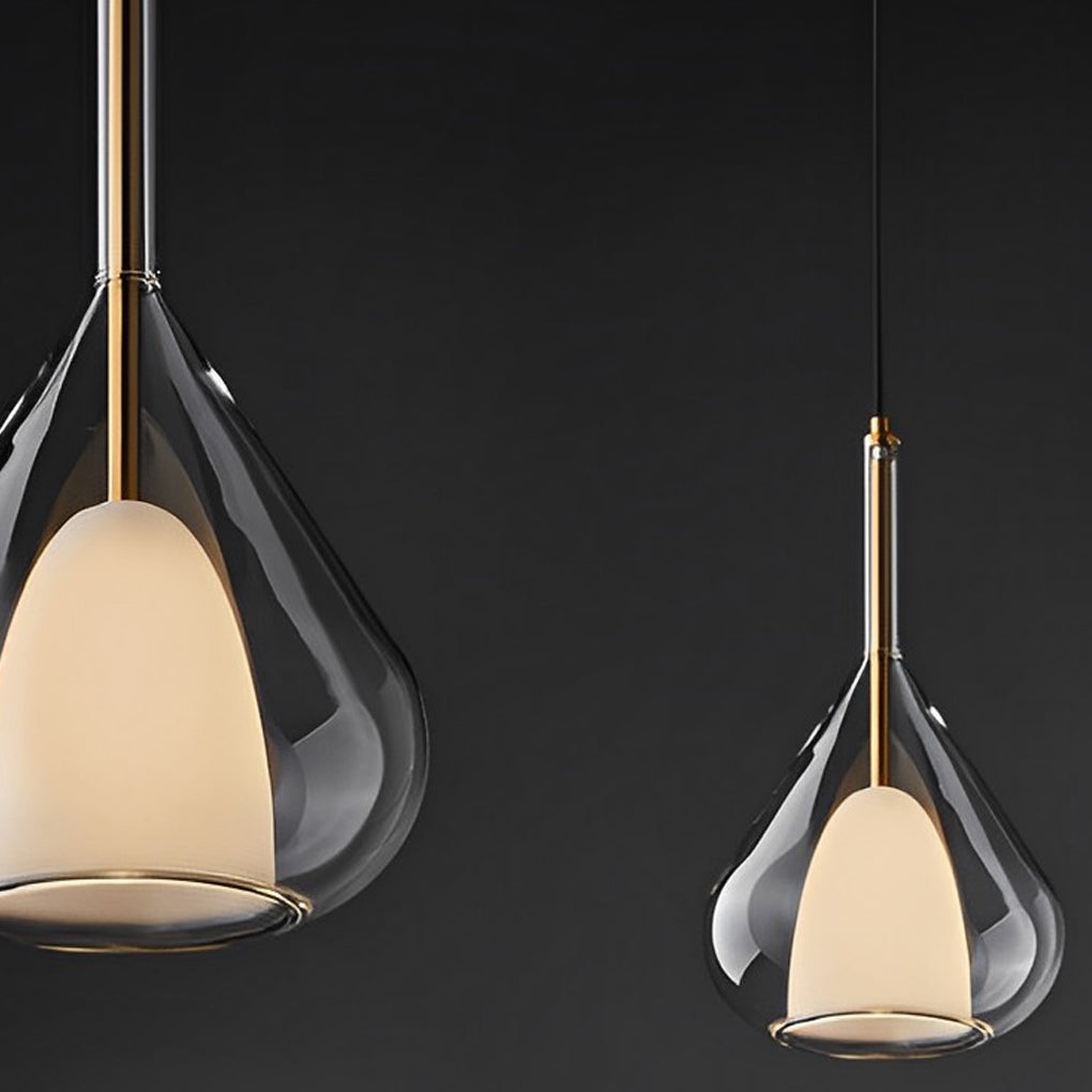 Raindrop Creative Double Layers Glass Nordic Pendant Lights Small Chandelier