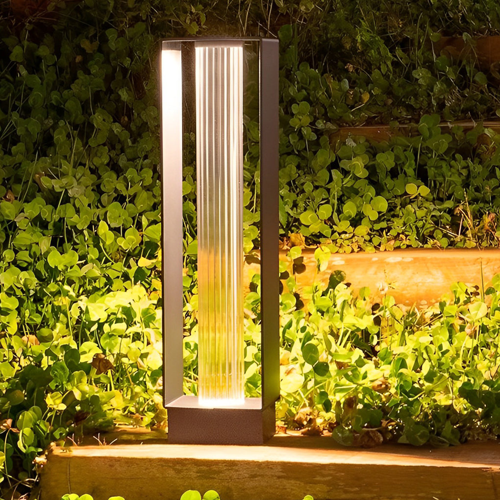 Creative Waterproof LED Black Modern Outdoor Solar Lawn Light Path Lights