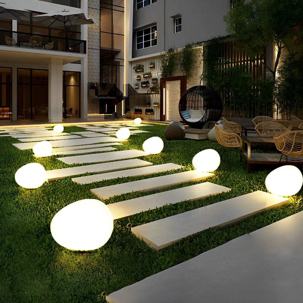 Cobblestone Shaped LED 3 Step Dimming Modern Outdoor Lights Lawn Lamp